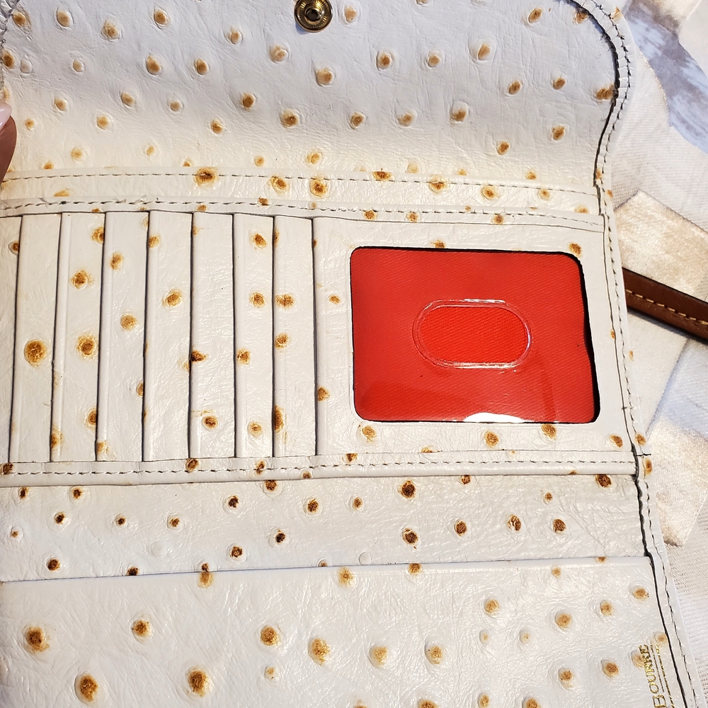 Dooney & Bourke White and Tan Perforated Shoulder Bag - Picture 4 of 12